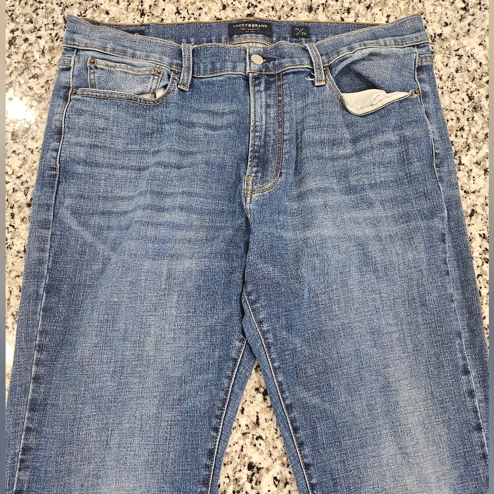 Lucky 410 Athletic Slim Blue Jeans with Classic Fading - Picture 2 of 11